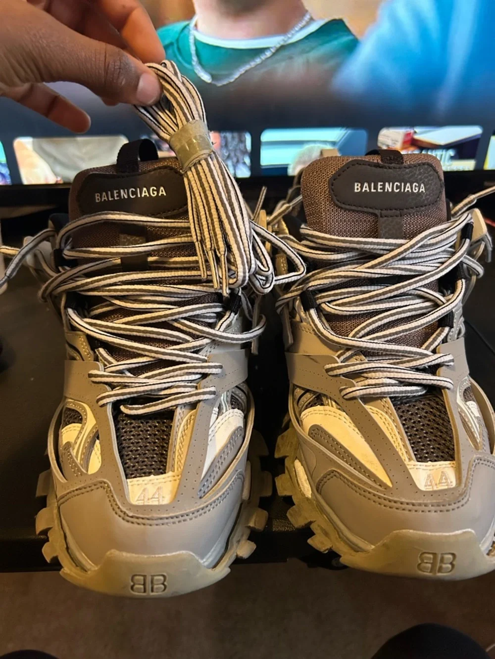 Balenciaga Track Runner Sneakers in Gray, Brown and Black - Picture 4 of 6